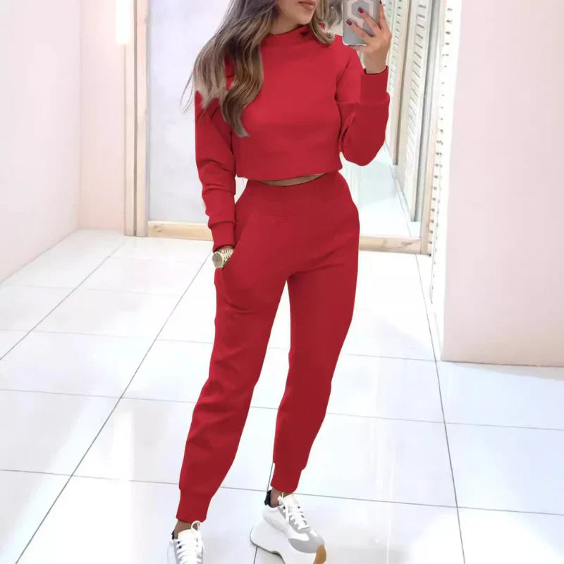 Eivissa - Comfortabel Dames Tweedelig Trainingspak met Cropped Sweater