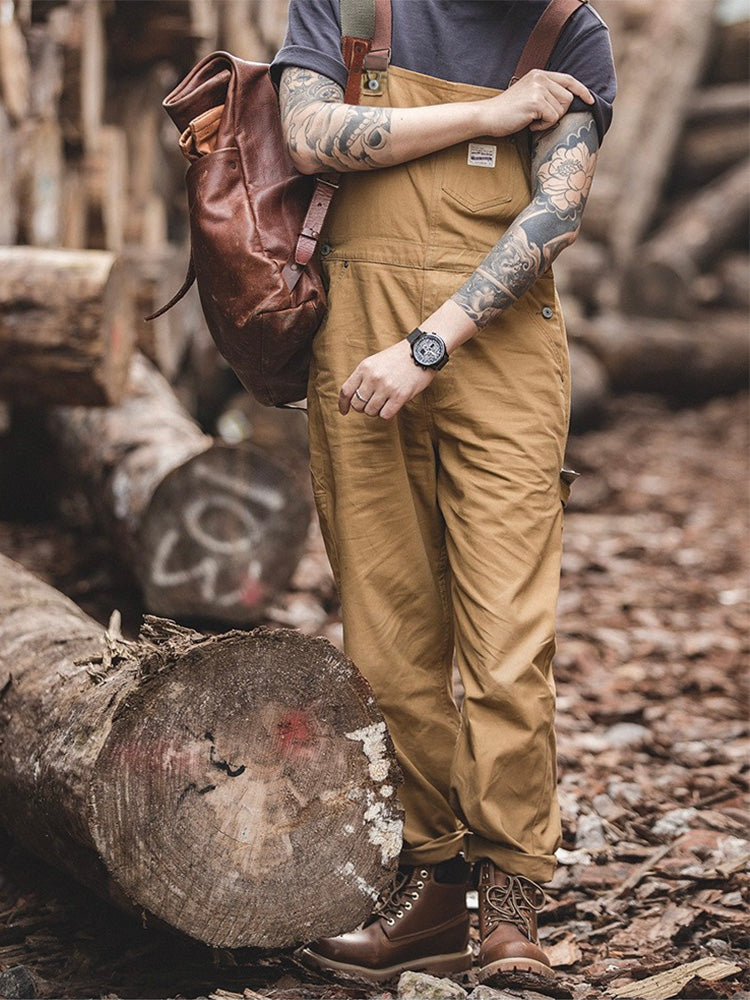 Heren Duck Bib Bruine Canvas Overalls