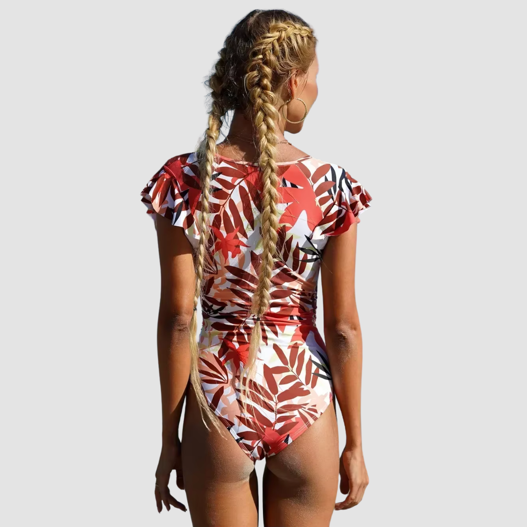 Mia Camouflage Zwempak Voor Dames Met Ritssluiting Flatterende Pasvorm Ideaal Voor Strand En Zwembad