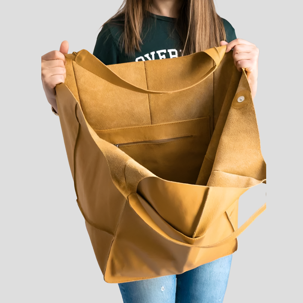 Vrouwen Overgedimensioneerde Vintage Leren Schoudertas