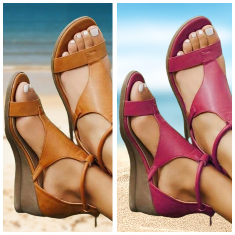 ANNE - Orthopedische Leren Sandalen Met Hak