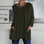 Dames Casual Oversized Trui Ronde Hals Zachte, Ademende Stof