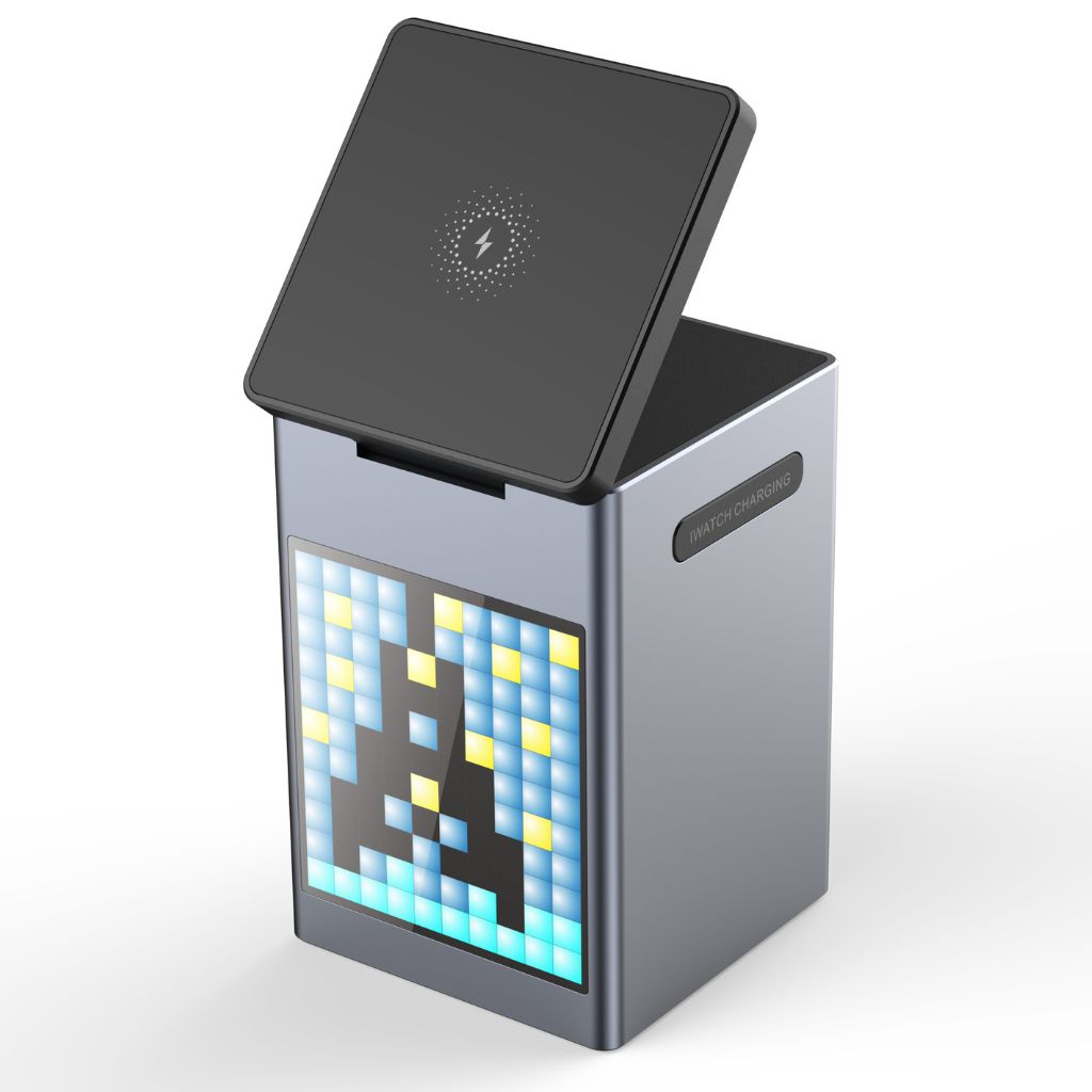 3-in-1 Magnetische Oplader met Alarmklok & Bluetooth Speaker voor Apple