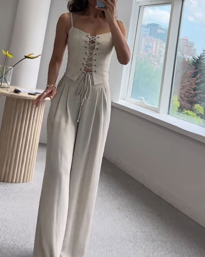 Oasis String Top Twee-delige Set voor Stijlvolle Outfits