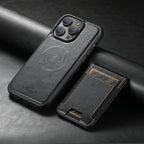 Leren Telefoonhoes Bruin Met Kaarthouder Compatibel