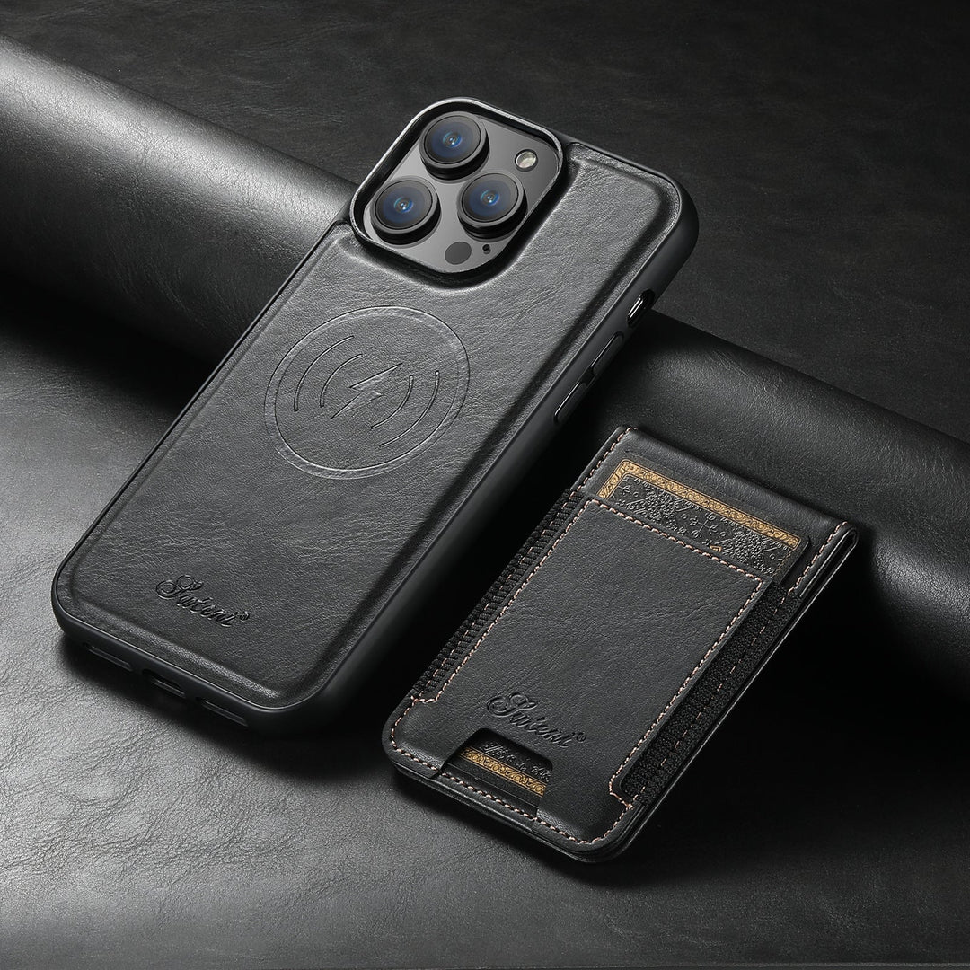 Leren Telefoonhoes Bruin Met Kaarthouder Compatibel