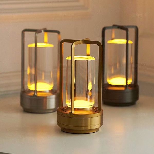 Kristallen Lantaarn Oplaadbare Dimbare LED Tafellamp Waterdichte Sfeerverlichting Met USB Aansluiting Voor Binnen En Buitengebruik