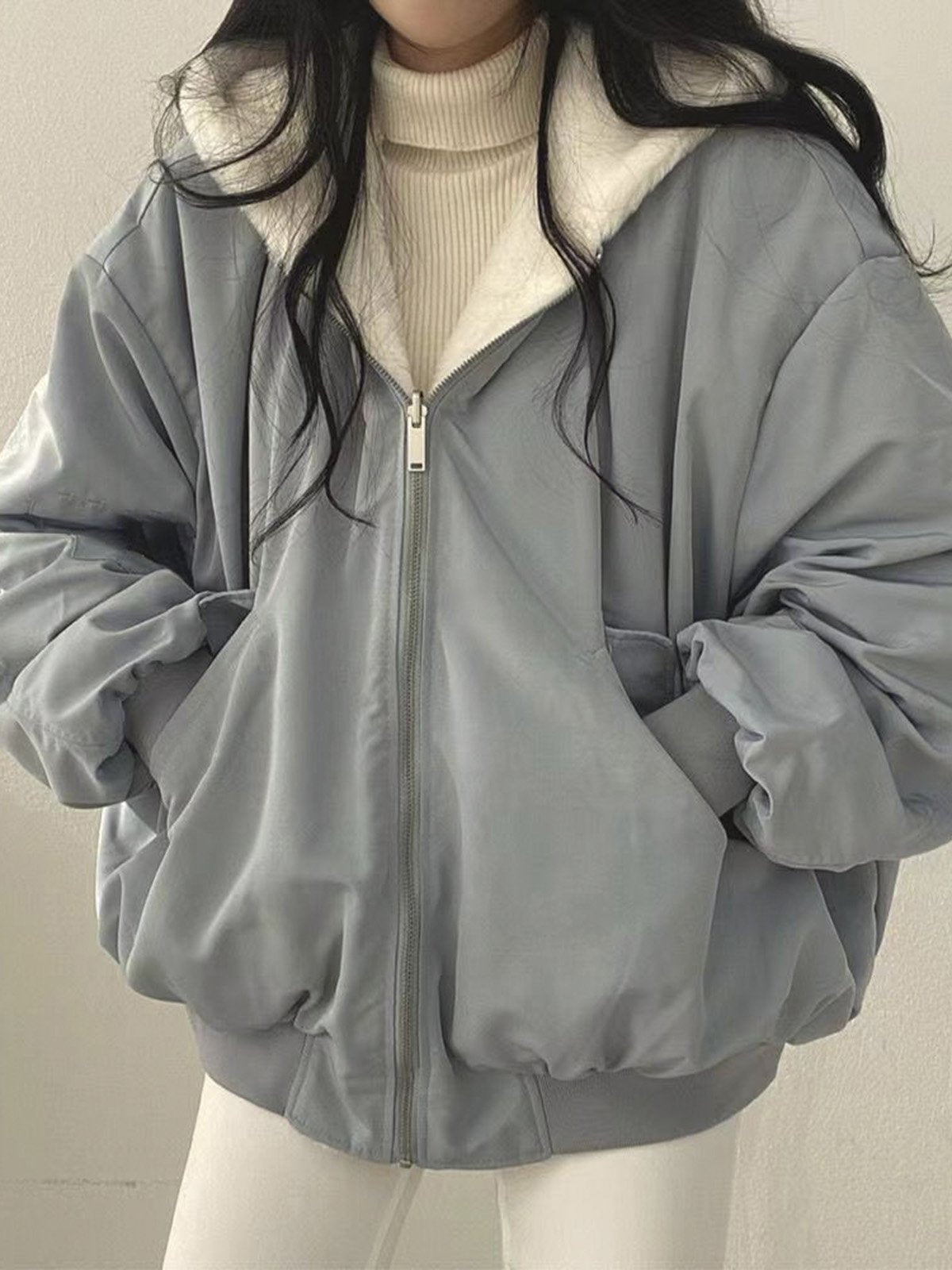Hoodie-Jacke Fleece-Reversible Comfortabele Design Modieus