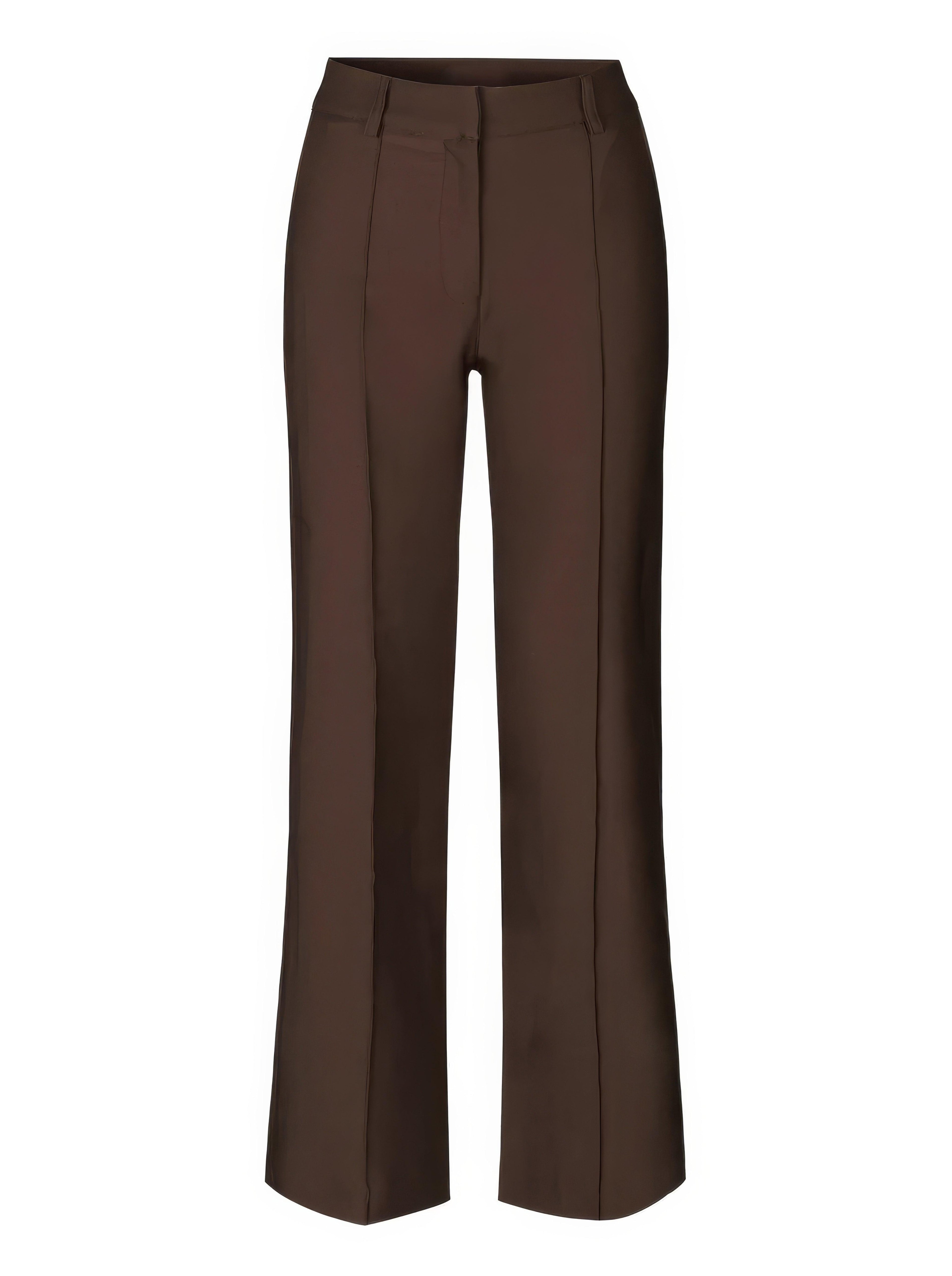 Dames Hoge Taille Wijde Pantalon Met Tailored Fit Volledige Lengte Elegante En Veelzijdige Stijl Voor Elke Gelegenheid