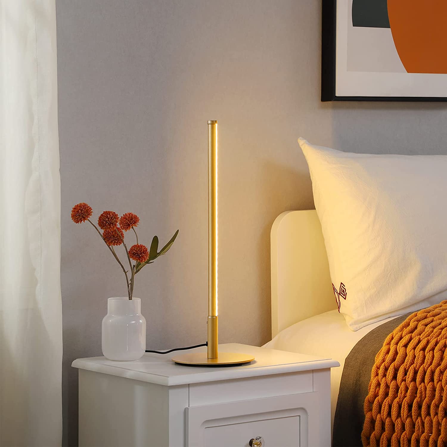 LustrousGold - Strakke Gouden LED-Tafellamp