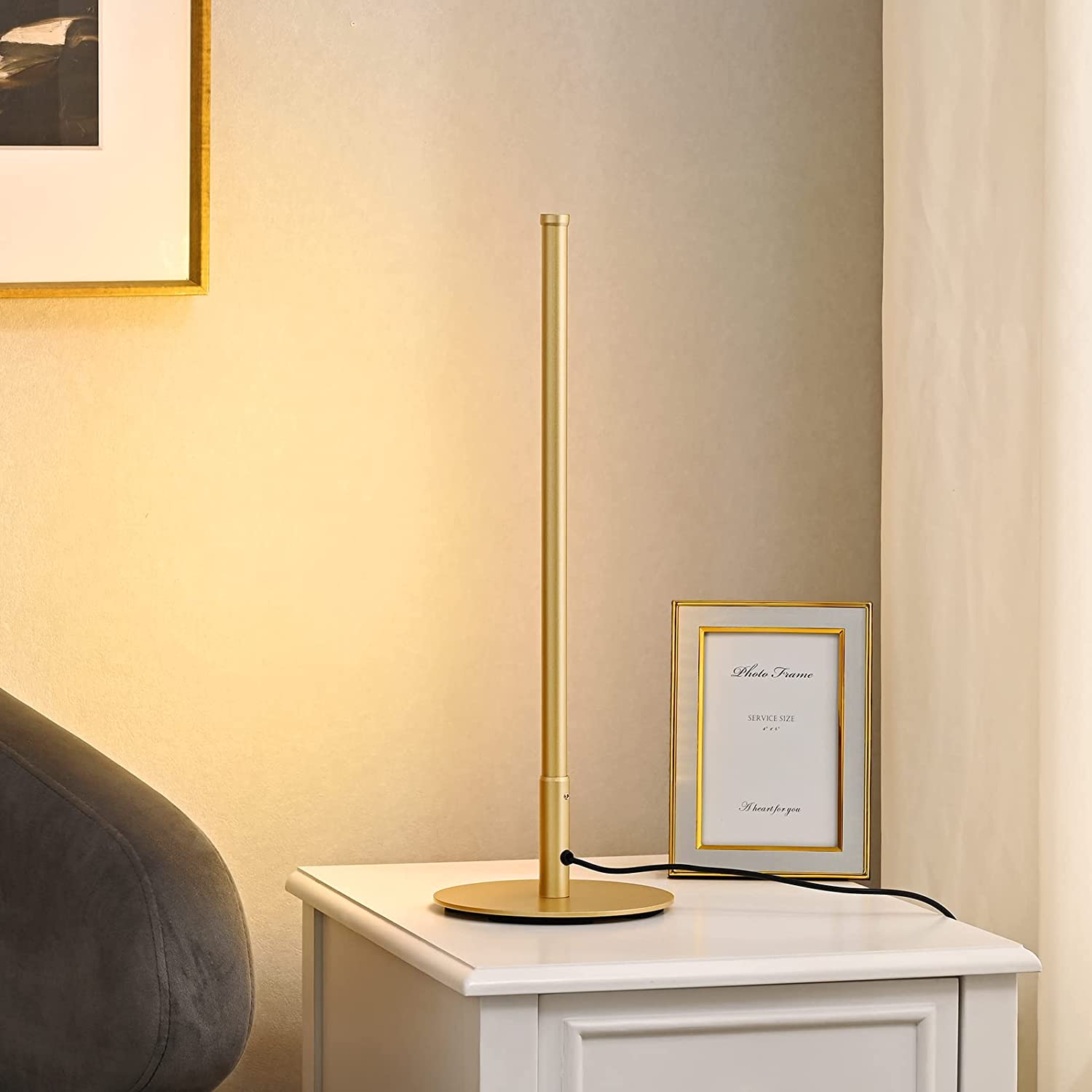 LustrousGold - Strakke Gouden LED-Tafellamp