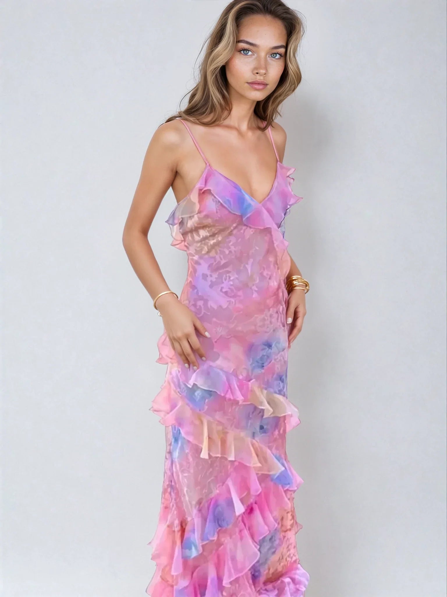 Lange Zomerjurk | Pastelkleurig | Mesh | Romantisch en Licht