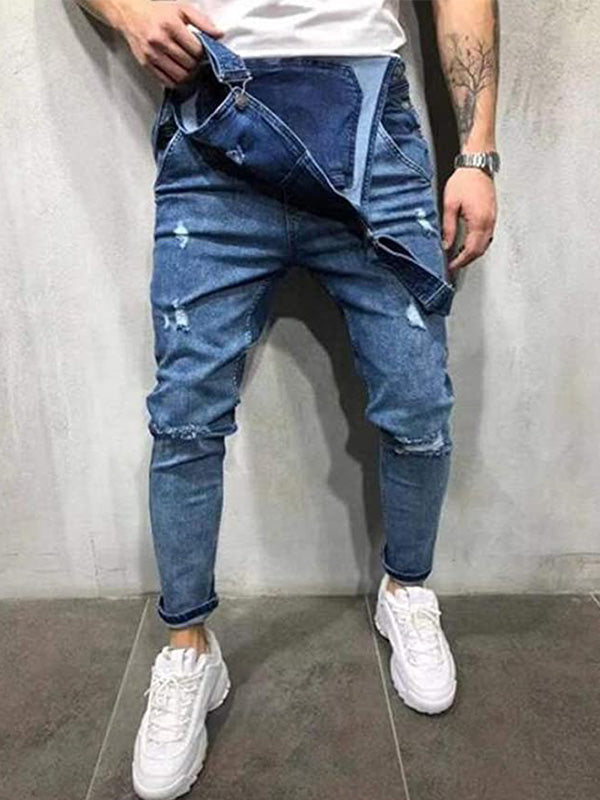 Heren Skinny Fit Stretch Denim Overalls