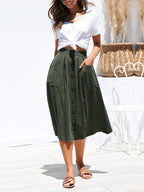 Dames Casual Hoge Taille Knoprok