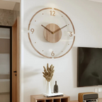 Nock - Moderne Wandklok 30 cm van Acryl en Hout voor de Woonkamer