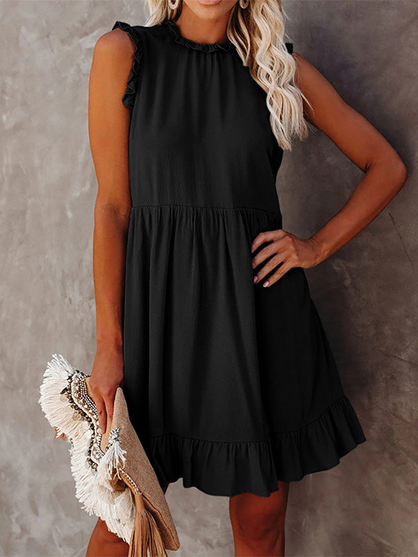 Mouwloze Ruffle Tiered Mini Jurk