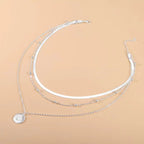 Zilveren Drievoudige Halsketting van Sterling Zilver Handgemaakt Elegante Dames Ketting met Sentimentele Waarde en Veelzijdig Ontwerp voor Diverse Gelegenheden