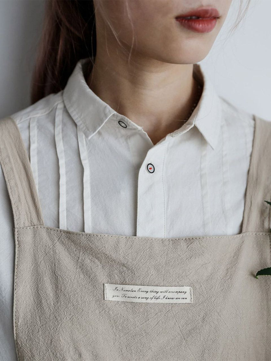 Vrouwen Geplooide Casual Katoenen Schort