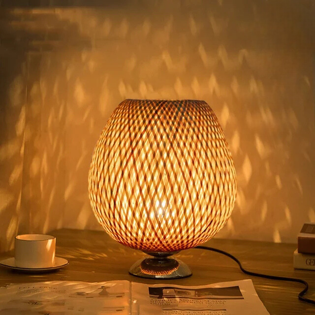 RustiekLicht Vintage Bamboe Tafellamp voor Woonkamer