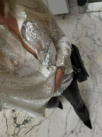 Carello - Oversized Glitter Blouse Voor Dames