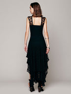 Franse Romantische Ongelijke Zoom Kant Maxi Jurk