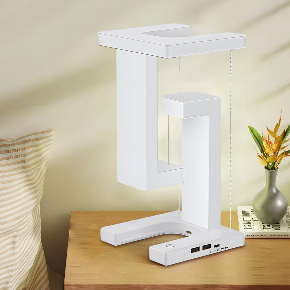 EclipseLite - Modern Zwevende Tafellamp met LED en Draadloos Opladen