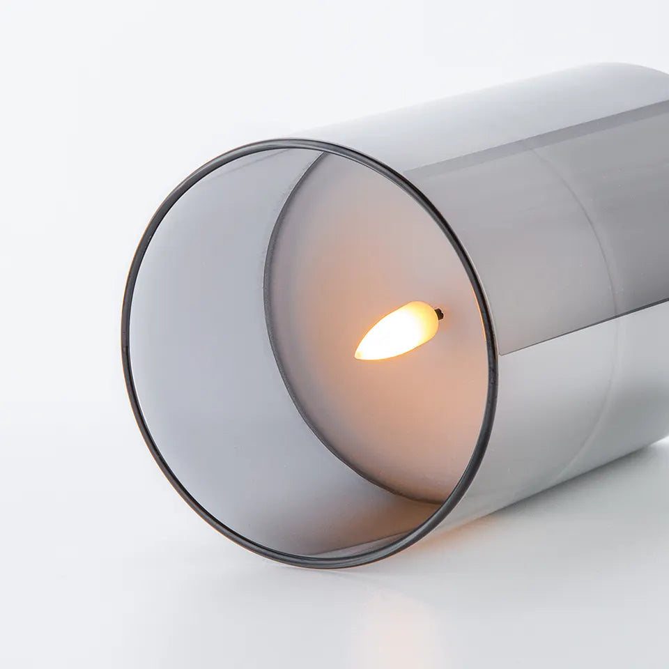 Drie-Set Realistische LED Kaarsen Met Warm Wit Licht En Flikkerend Vlam Effect In Glazen Houder Voor Sfeervolle Binnen- En Buitenruimtes