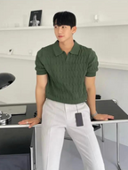 Heren Poloshirt Blauw Maat M Katoen Korte Mouwen-5