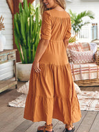 Bohemian Maxi Jurken met Touwtjes in de Taille
