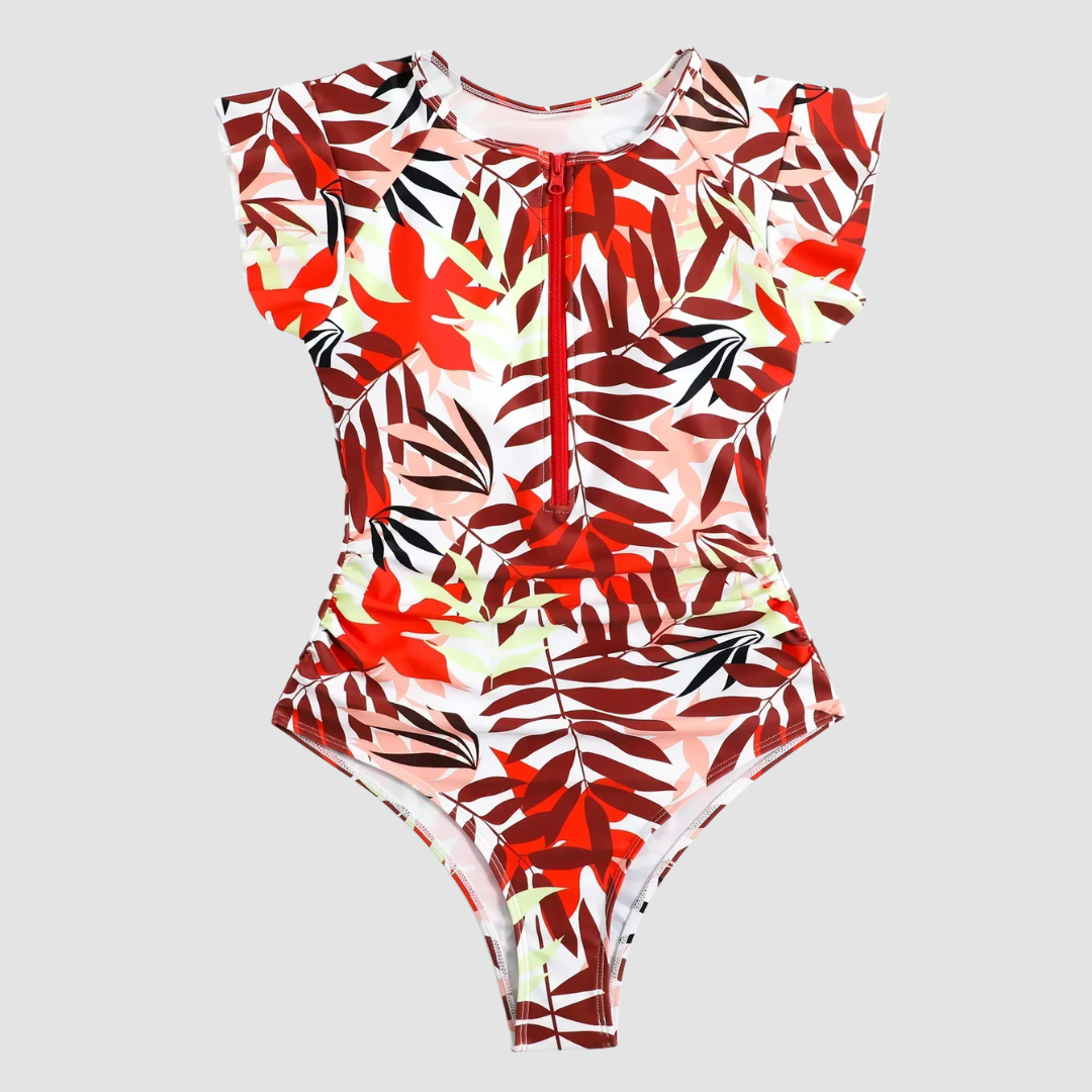 Mia Camouflage Zwempak Voor Dames Met Ritssluiting Flatterende Pasvorm Ideaal Voor Strand En Zwembad