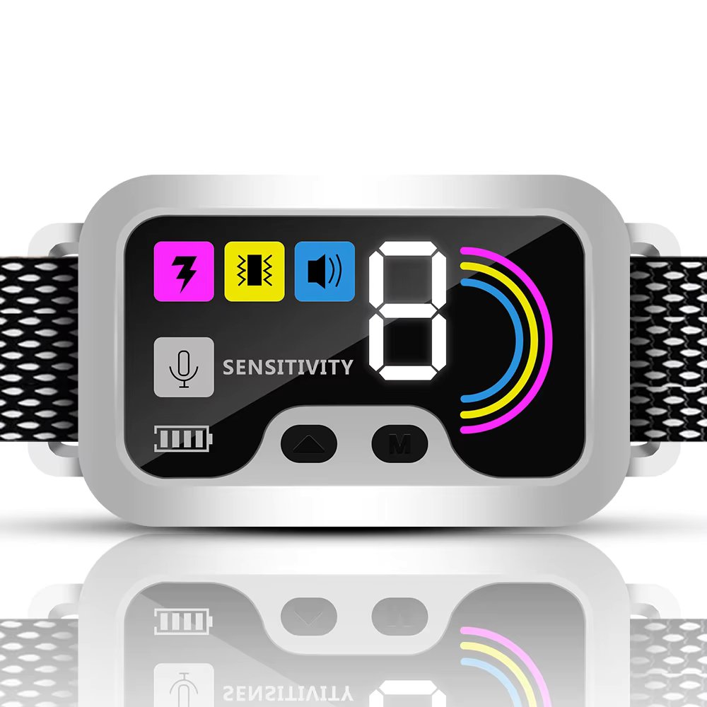 Slimme Anti-Blaf Hondenhalsband met LED Display en Verstelbare Gevoeligheid zonder Schok voor Effectieve Honden Training