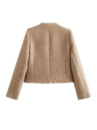 Tweed Jasje voor Dames met Tijdloze Stijl en Moderne Vrouwelijkheid