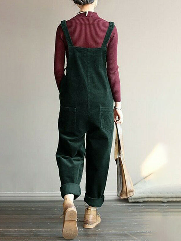 Dames Corduroy Casual Overalls