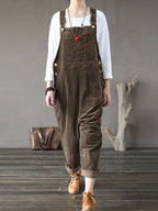 Dames Lichte Corduroy Cozy Overalls