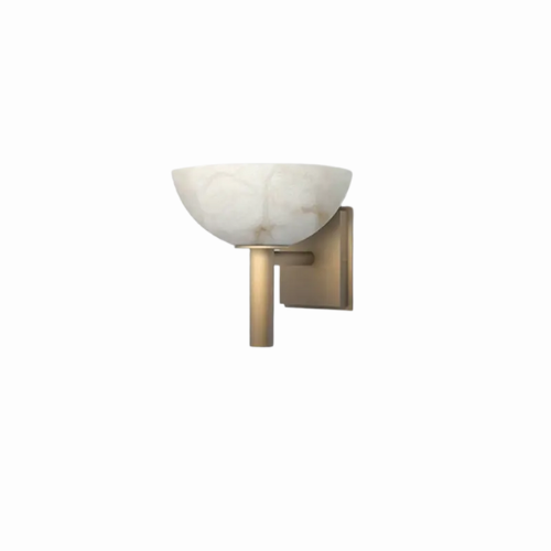 MarbleAura - Luxe Marmeren Wandlamp met Koper – Modern Design voor Woonkamer/Slaapkamer