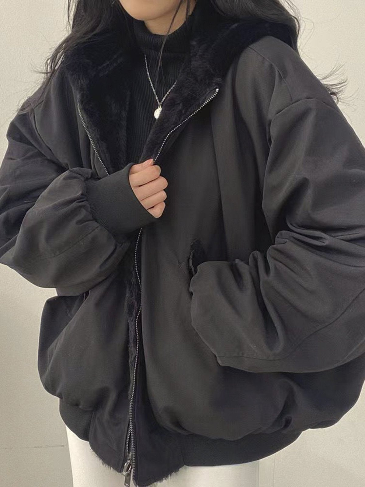Hoodie-Jacke Fleece-Reversible Comfortabele Design Modieus
