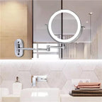 Chroomzilver Oplaadbare LED-vergrotende spiegel voor make-up en badkamer-3