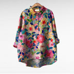Bloemenblouse Romantische Pasvorm Met Bloemenprint Zacht