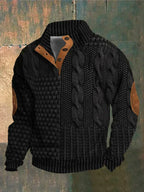 Sweatshirt Heren Patchwork Met Zachte Elleboogpatches