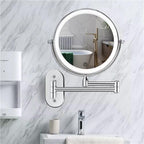 Chroomzilver Oplaadbare LED-vergrotende spiegel voor make-up en badkamer-2
