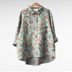Bloemenblouse Romantische Pasvorm Met Bloemenprint Zacht