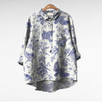 Bloemenblouse Romantische Pasvorm Met Bloemenprint Zacht