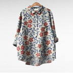 Bloemenblouse Romantische Pasvorm Met Bloemenprint Zacht