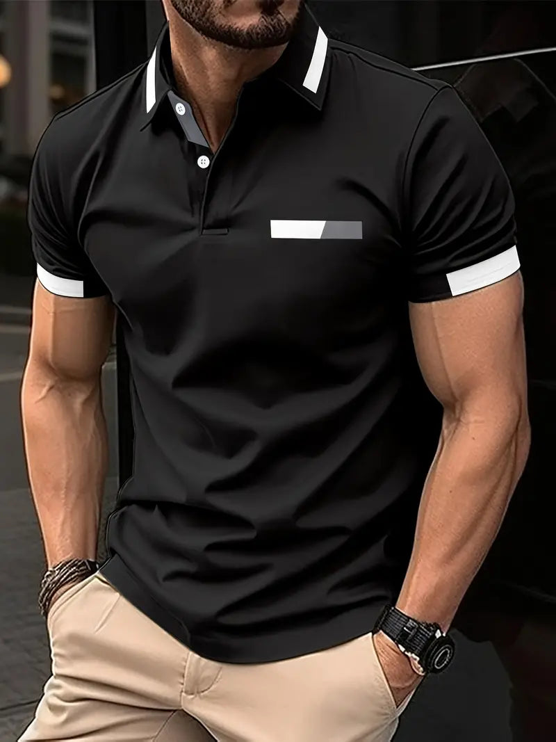 Variant image for Heren T Shirt Blauw M Katoen Kleurblok Casual Sportstijl-37