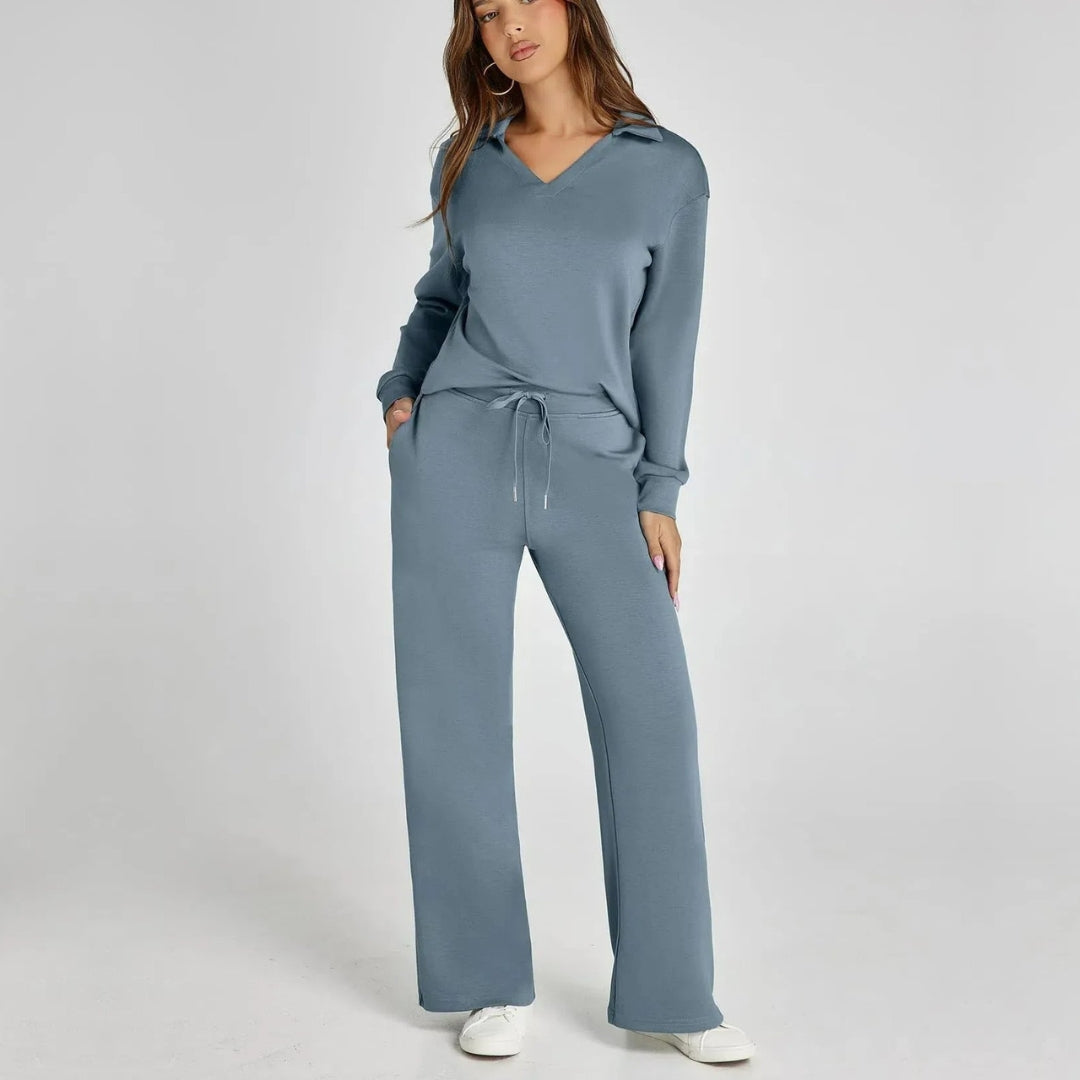 Eulària - Luxe Loungewear Set met Comfy Broek en V-hals