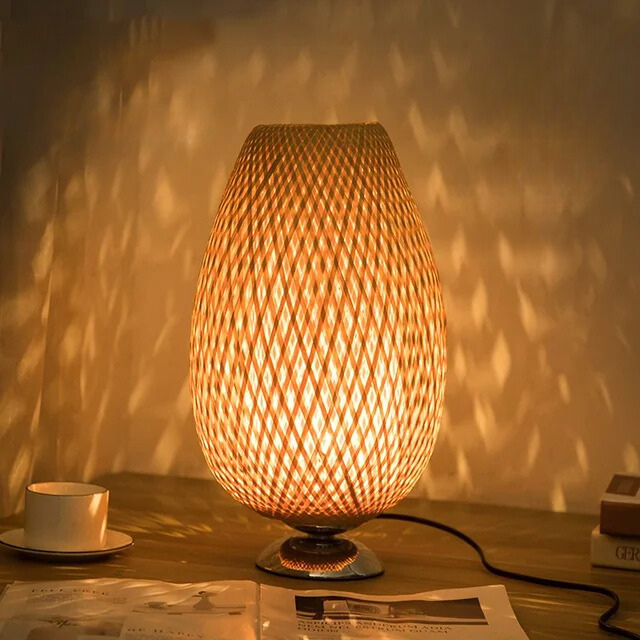 RustiekLicht Vintage Bamboe Tafellamp voor Woonkamer