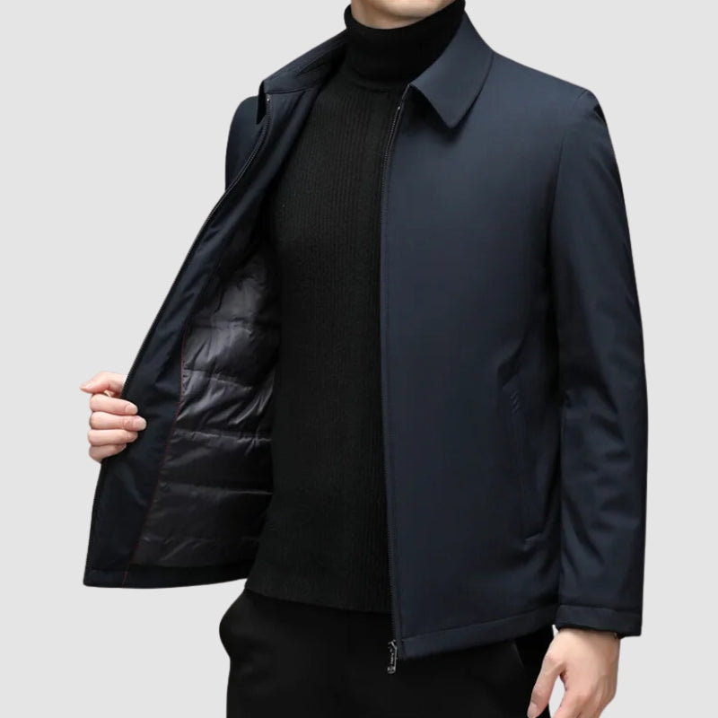 Donsjack Donkerblauw Donzen Vulling Maat M Comfortabel