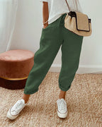 Damesbroeken Relaxed Fit Koordsluiting Casual Dagelijkse Comfort Stijlvolle Taps Toe Pasvorm