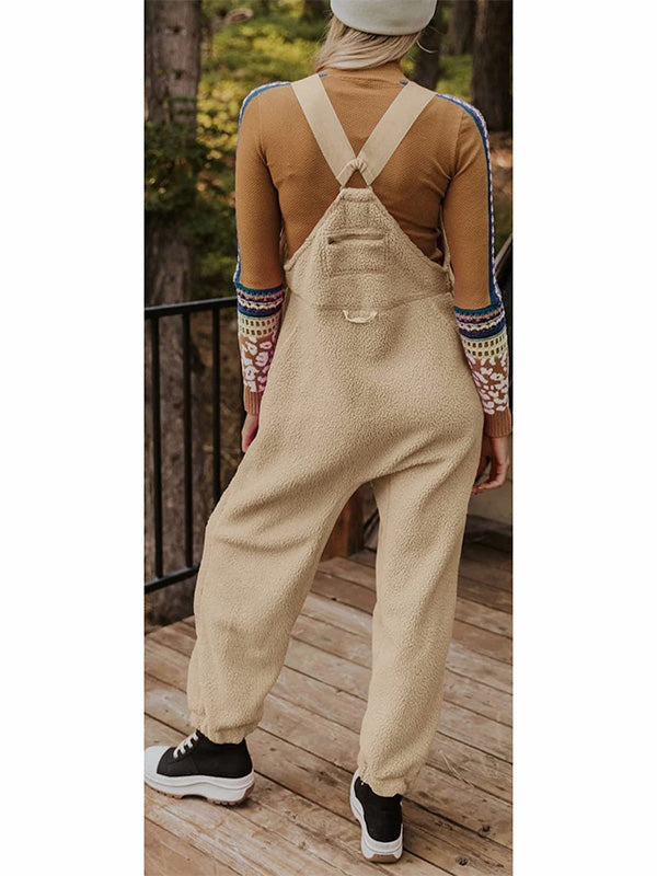 Dames Fleece Thermische Overalls Met Ritszakken