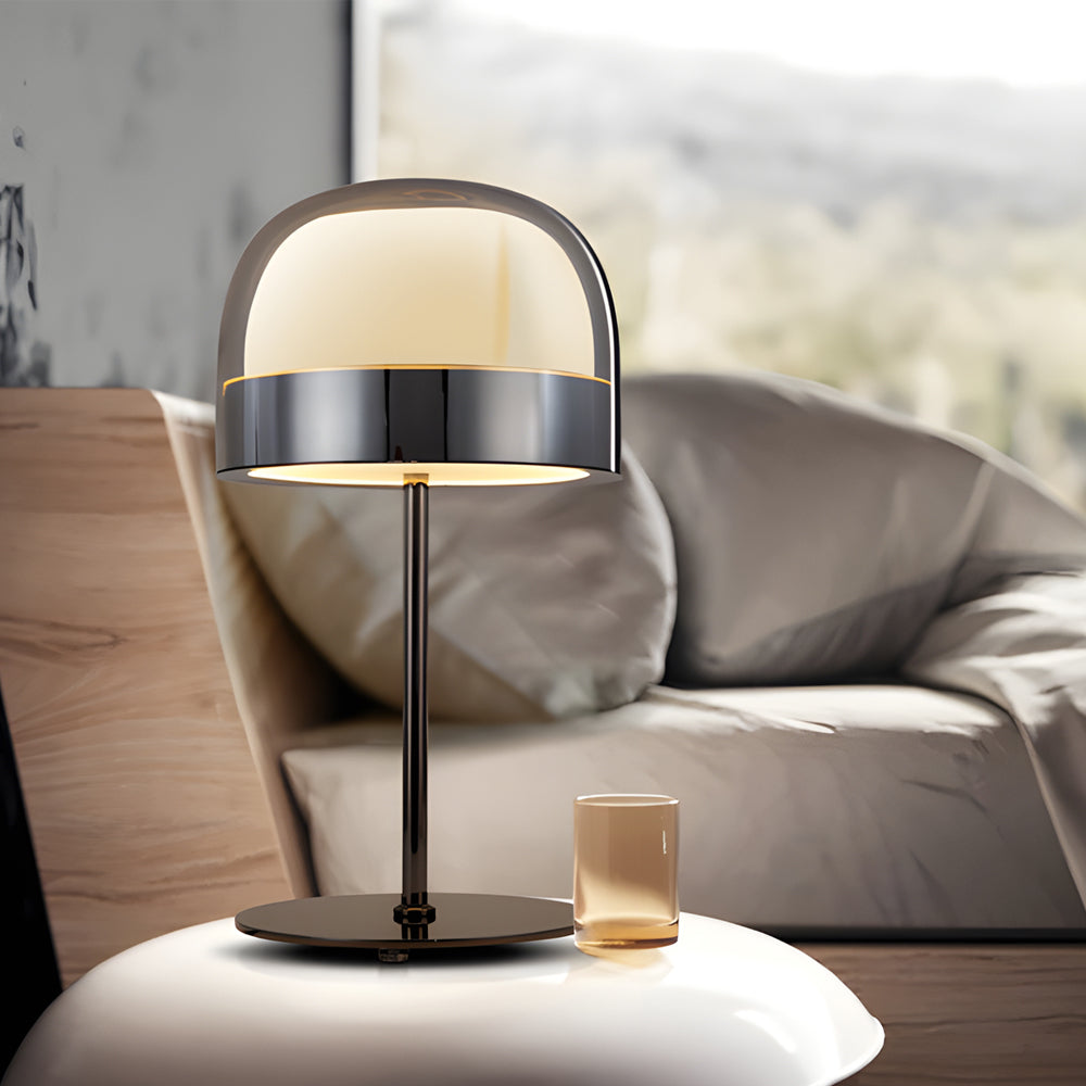 Glazen Tafellamp Met Tweelaags Nachtlampje Elegant Ontwerp